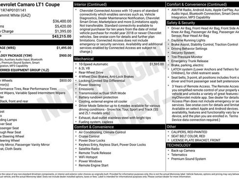 Used 2023 Chevrolet Camaro LT w/ RS Package RWD image 5