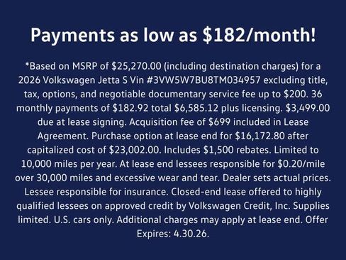 New 2026 Volkswagen Jetta S image 31