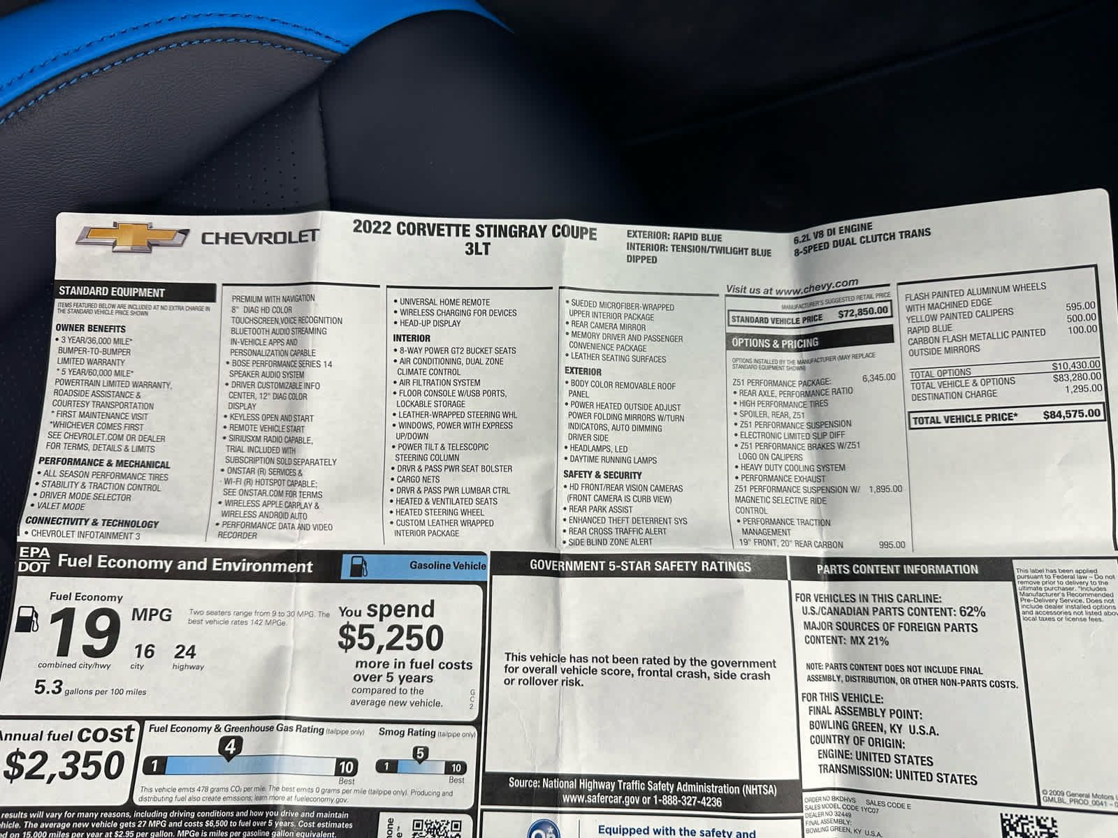 Used 2022 Chevrolet Corvette Stingray Premium Cpe w/ Z51 Performance Package RWD image 34