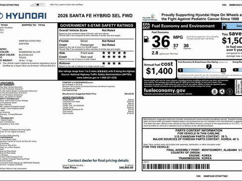 Certified 2026 Hyundai Santa Fe SEL image 3