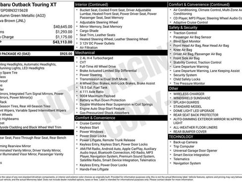 Used 2022 Subaru Outback Touring XT w/ Popular Package #2 image 11