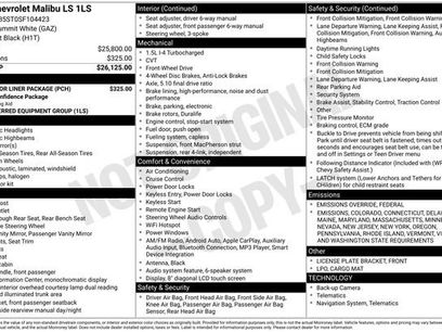 Certified 2025 Chevrolet Malibu LS w/ LPO, Floor Liner Package