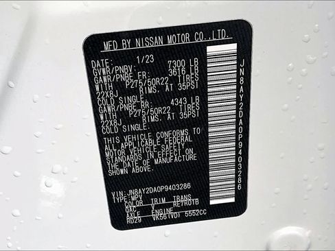 Certified 2023 Nissan Armada Platinum w/ Captain's Chairs Package RWD image 34