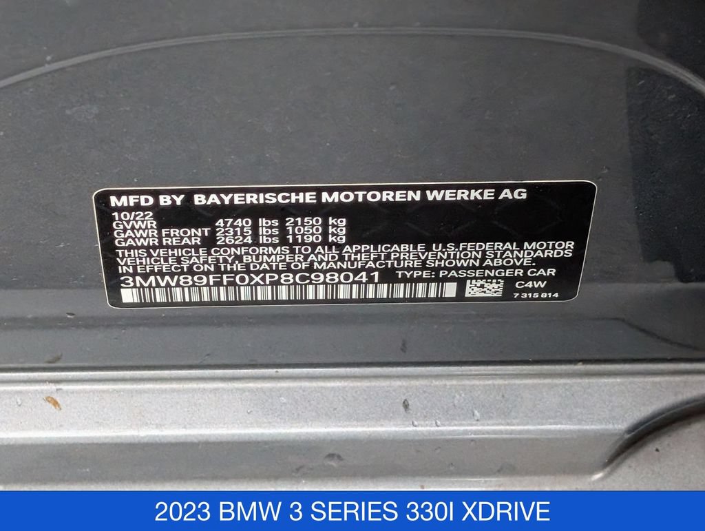 Used 2023 BMW 330i xDrive Sedan w/ Convenience Package AWD/4WD image 36