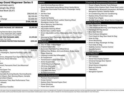 Used 2024 Jeep Grand Wagoneer Series II w/ Quick Order Packagew 28T AWD/4WD image 5