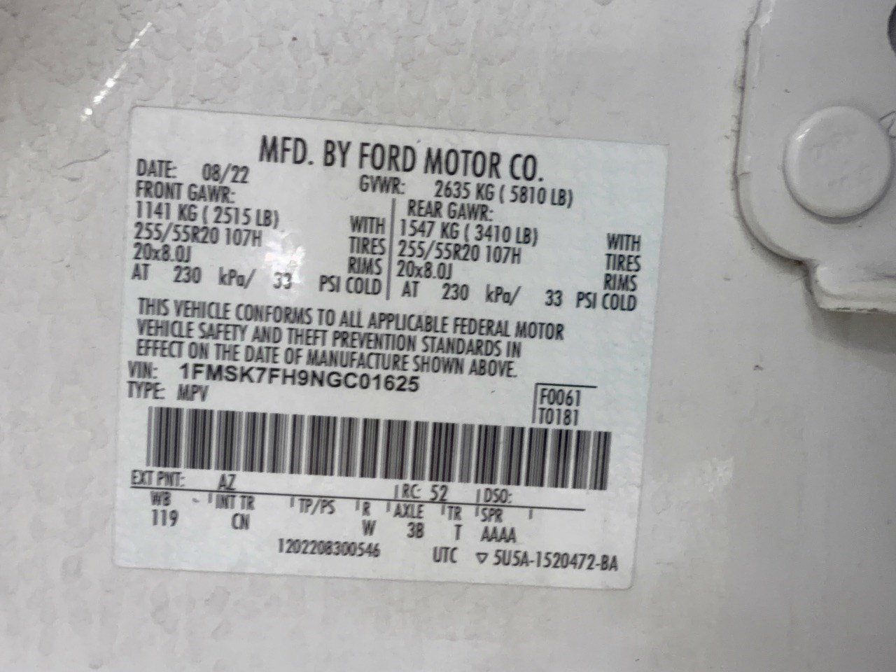 Used 2022 Ford Explorer Limited w/ Equipment Group 301A RWD image 32