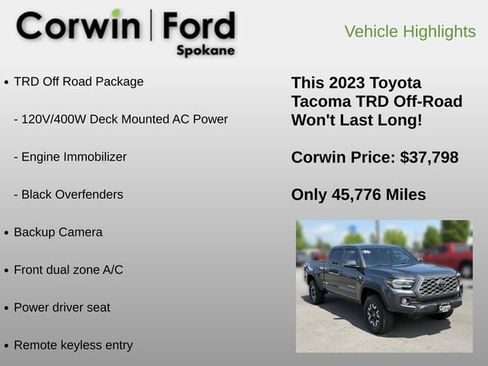 Used 2023 Toyota Tacoma TRD Off-Road AWD/4WD image 6