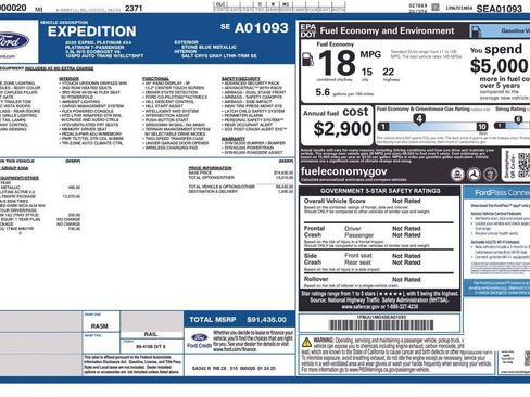 Used 2025 Ford Expedition Platinum w/ Platinum Ultimate Package AWD/4WD image 5