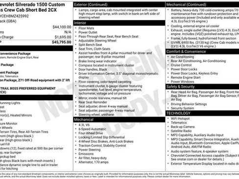 Used 2021 Chevrolet Silverado 1500 Custom Trail Boss AWD/4WD image 49