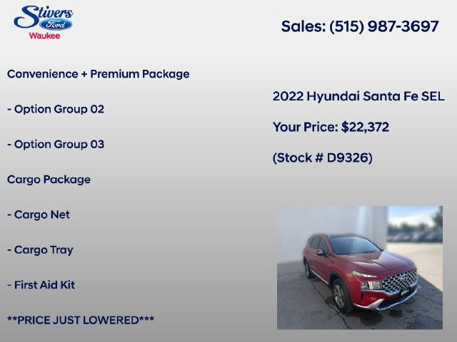 Used 2022 Hyundai Santa Fe SEL w/ Convenience + Premium Package AWD/4WD image 8