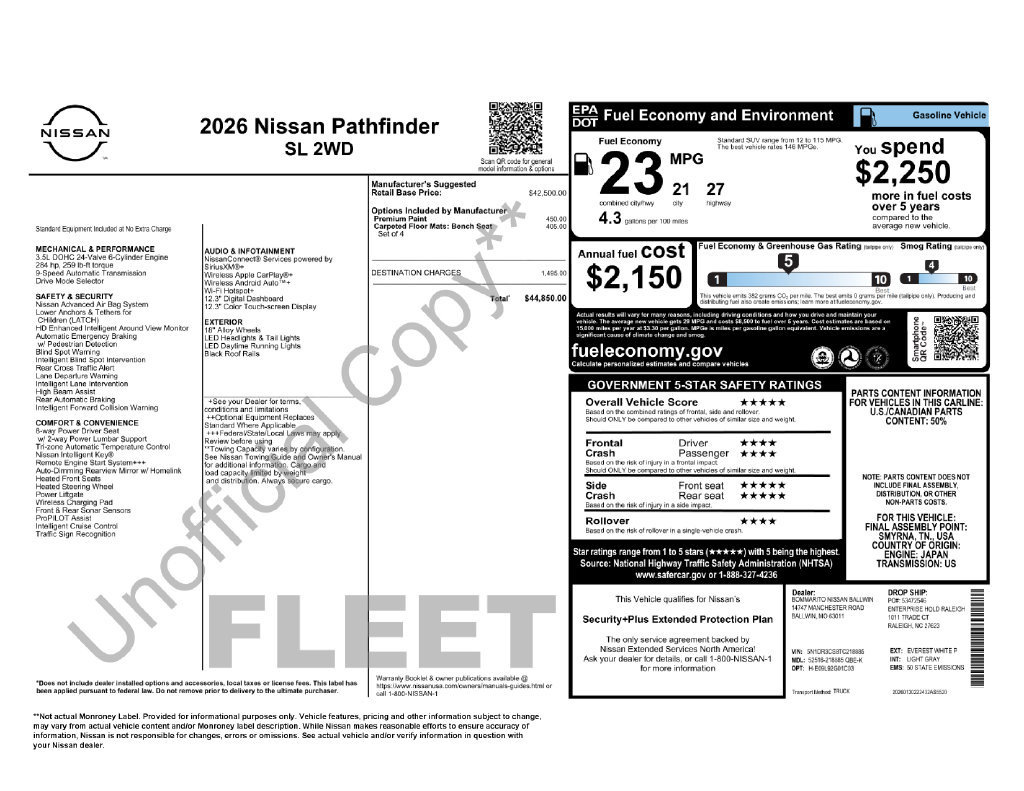 Used 2026 Nissan Pathfinder SL FWD image 58