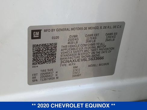 Used 2020 Chevrolet Equinox LT AWD/4WD image 24