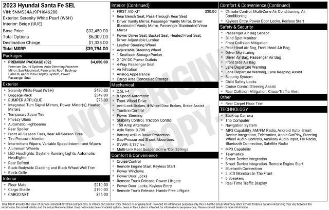 Certified 2023 Hyundai Santa Fe SEL w/ Premium Package FWD image 34