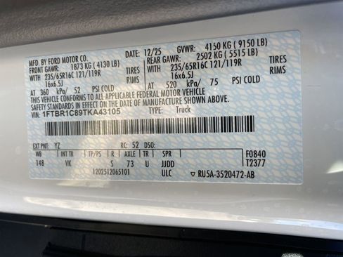 New 2026 Ford Transit 250 T-250 148  MED RF 9150 GV image 10