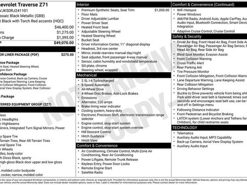 Used 2024 Chevrolet Traverse Z71 w/ LPO, Floor Liner Package AWD/4WD image 59