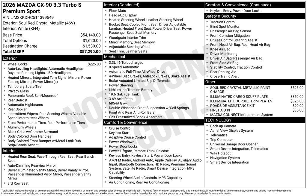 New 2026 MAZDA CX-90 3.3 Turbo S w/ Premium Package AWD/4WD image 40