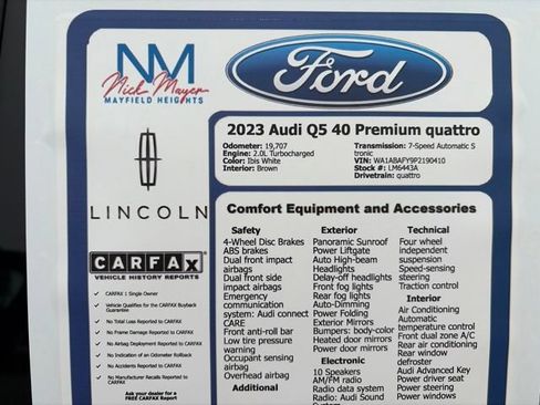 Used 2023 Audi Q5 2.0T Premium w/ Convenience Package AWD/4WD image 48