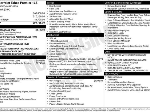Certified 2022 Chevrolet Tahoe Premier w/ Premium Package AWD/4WD image 2