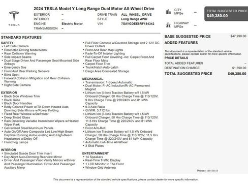 Used 2024 Tesla Model Y Long Range AWD/4WD image 34