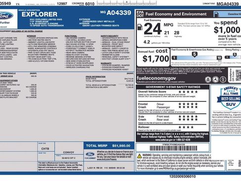 Used 2021 Ford Explorer Limited w/ Equipment Group 301A image 35