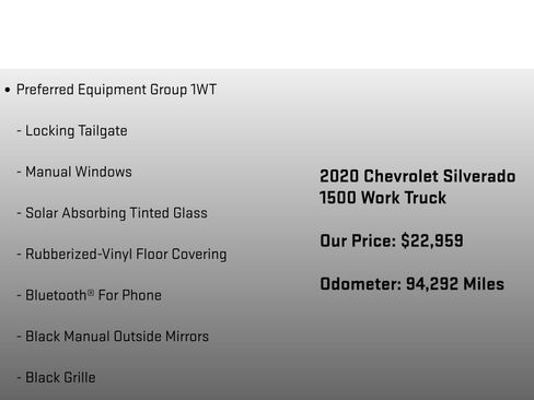 Used 2020 Chevrolet Silverado 1500 W/T w/ WT Convenience Package AWD/4WD image 6