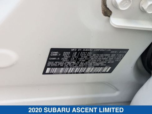 Certified 2020 Subaru Ascent Limited w/ Technology Package image 41