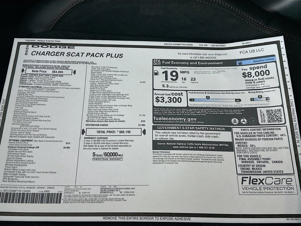 New 2026 Dodge Charger Scat Pack AWD/4WD image 21