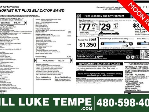 Used 2024 Dodge Hornet R/T Plus w/ Tech Pack Plus w/o Parking AWD/4WD image 1