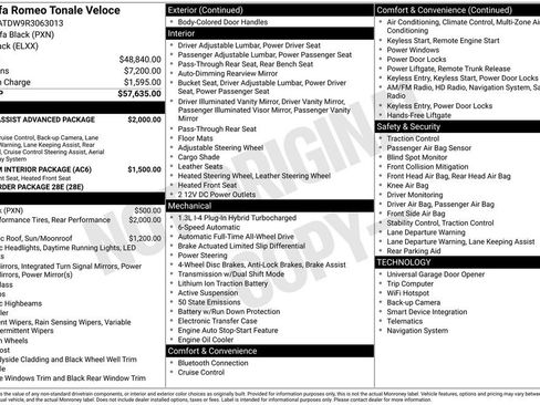 Used 2024 Alfa Romeo Tonale Veloce AWD/4WD image 17