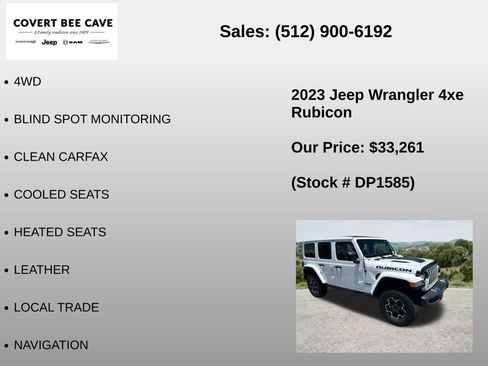 Used 2023 Jeep Wrangler Unlimited Rubicon 4xe w/ Cold Weather Group AWD/4WD image 6