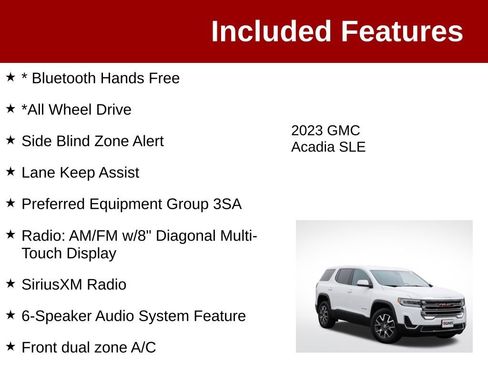 Used 2023 GMC Acadia SLE AWD/4WD image 3