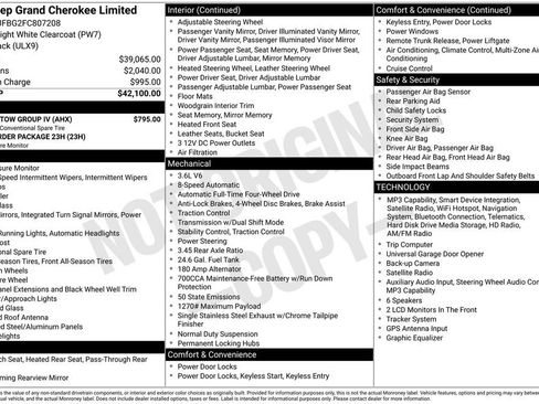 Used 2015 Jeep Grand Cherokee Limited w/ Trailer Tow Group IV AWD/4WD image 16