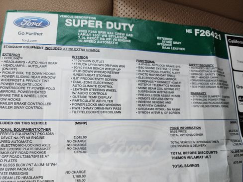 Used 2022 Ford F250 Lariat w/ Tremor Off-Road Package image 57