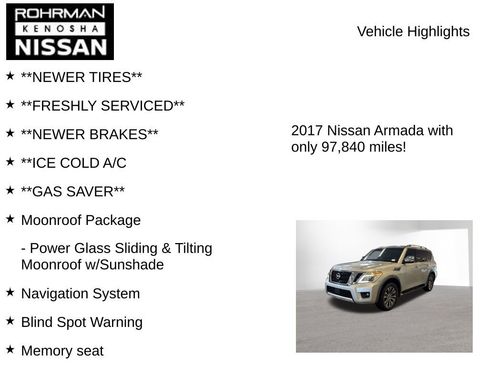 Used 2017 Nissan Armada SL w/ Moonroof Package image 7