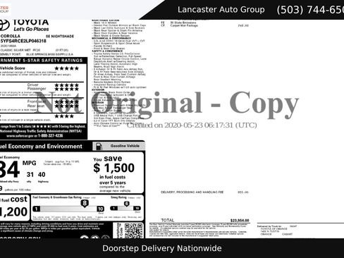 Used 2020 Toyota Corolla SE FWD image 2