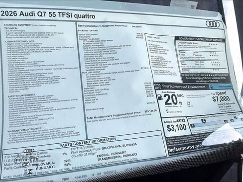 New 2026 Audi Q7 3.0T Premium Plus AWD/4WD image 16