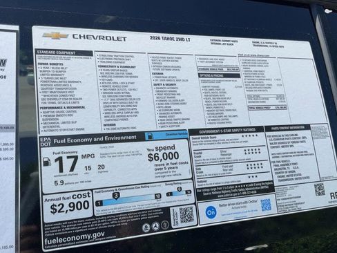 New 2026 Chevrolet Tahoe LT w/ Comfort Package RWD image 23