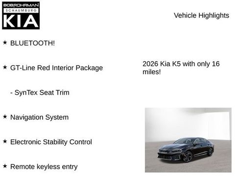 New 2026 Kia K5 GT-Line w/ GT-Line Red Interior Package image 7