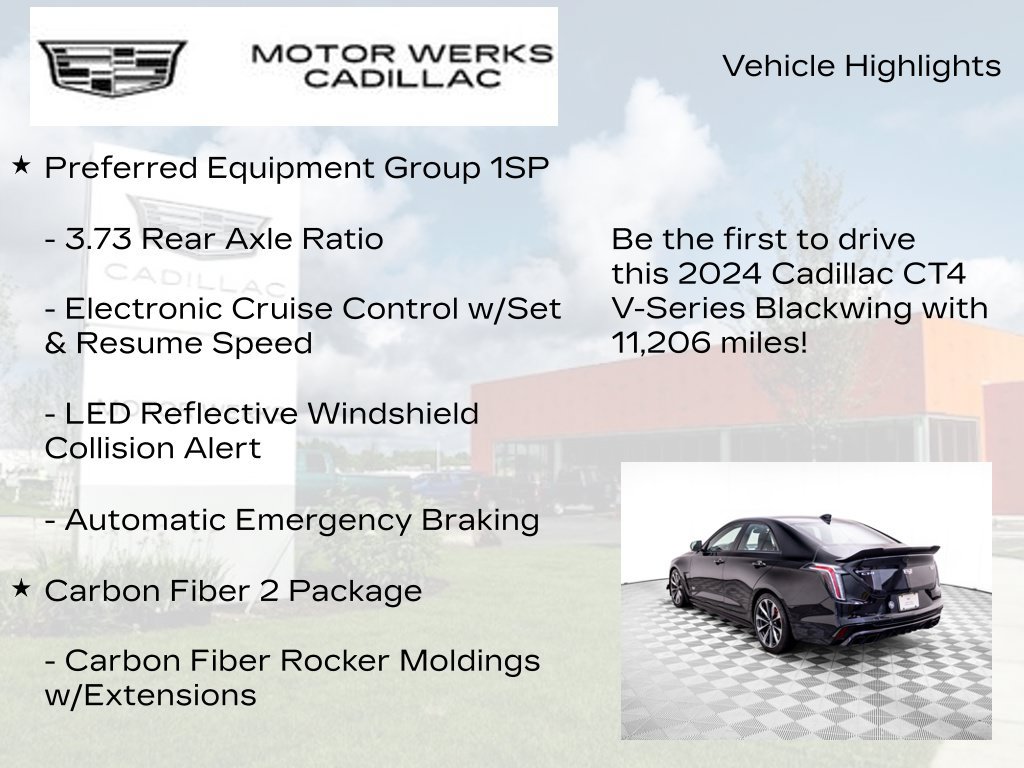 Certified 2024 Cadillac CT4 V Blackwing w/ Carbon Fiber 1 Package RWD image 7