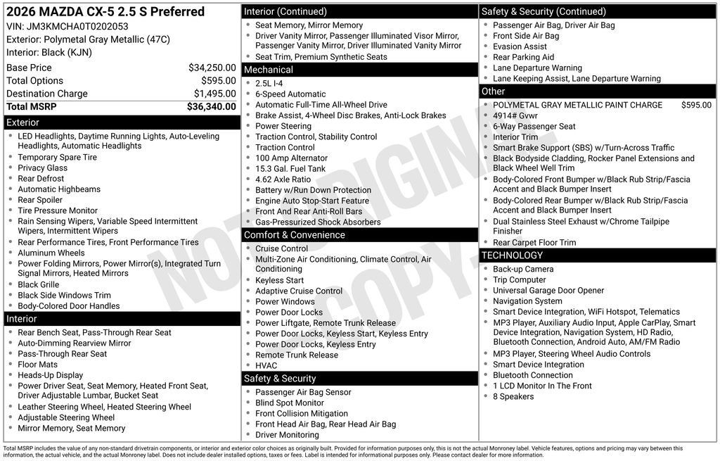 New 2026 MAZDA CX-5 Preferred AWD/4WD image 3