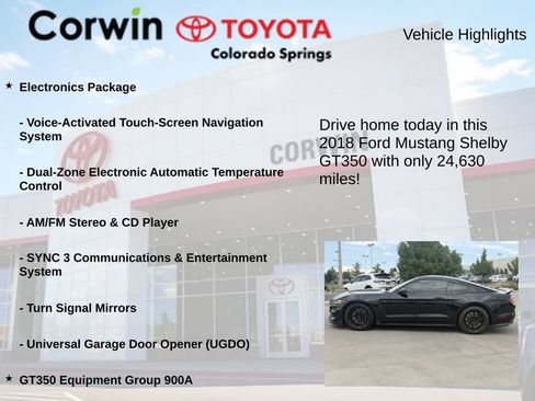 Used 2018 Ford Mustang Shelby GT350 w/ Electronics Package RWD image 6