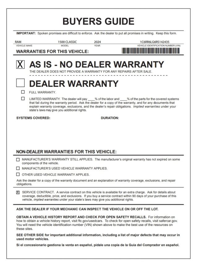 Used 2024 RAM 1500 Warlock RWD image 29