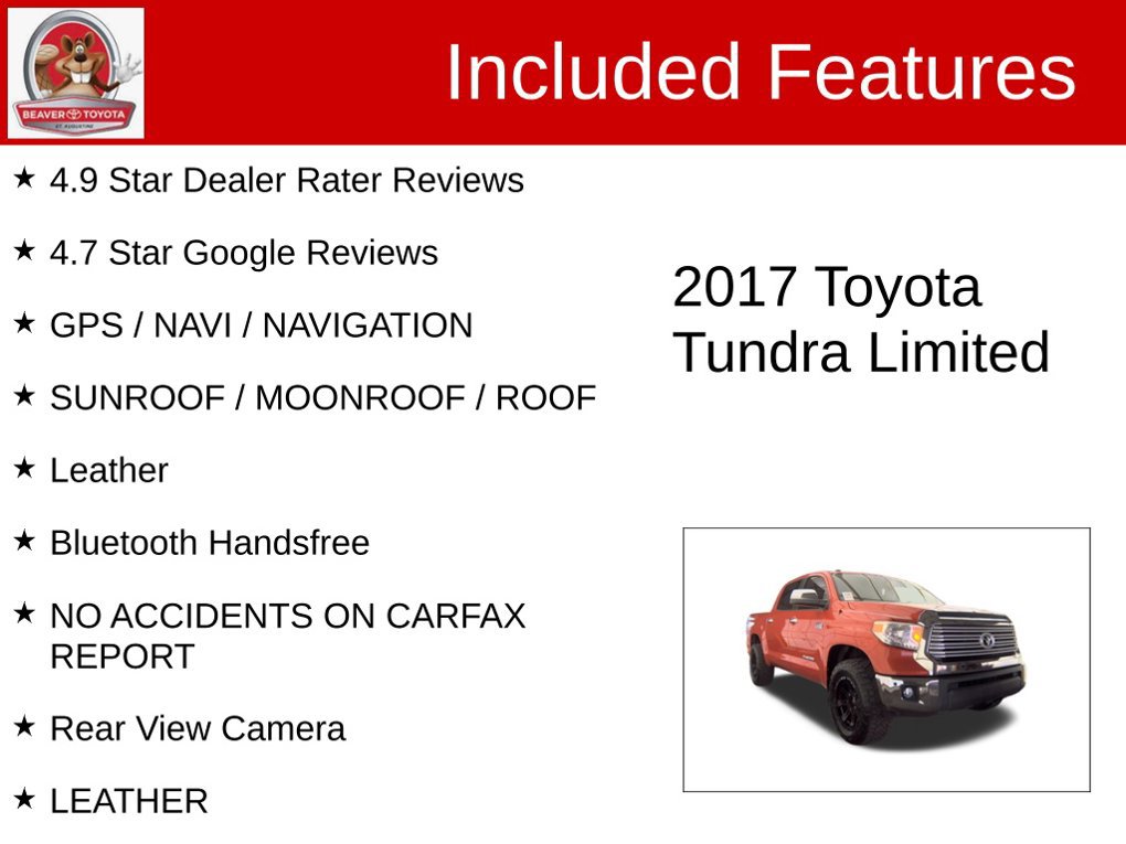 Used 2017 Toyota Tundra Limited w/ Limited Premium Package AWD/4WD image 4