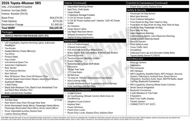 New 2026 Toyota 4Runner SR5 AWD/4WD image 2