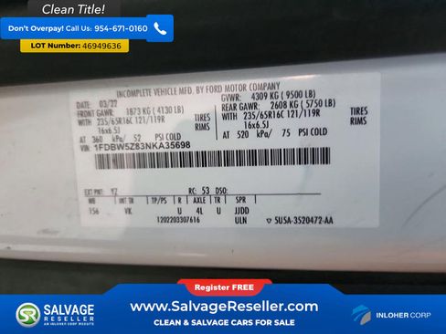 Used 2022 Ford Transit 350 w/ Upfitter Package RWD image 17