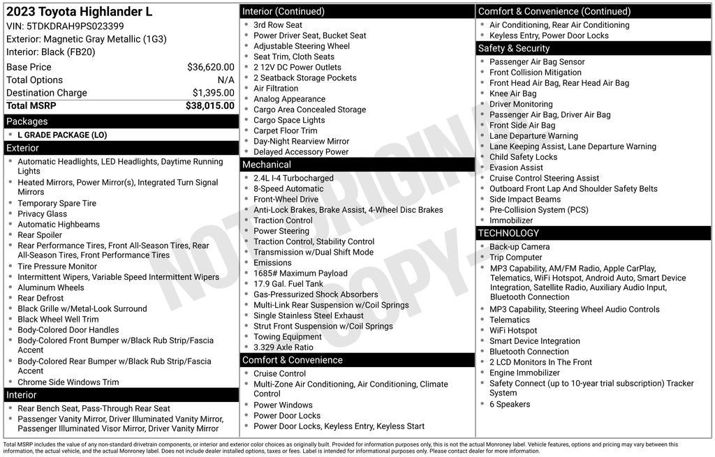 Used 2023 Toyota Highlander L FWD image 11