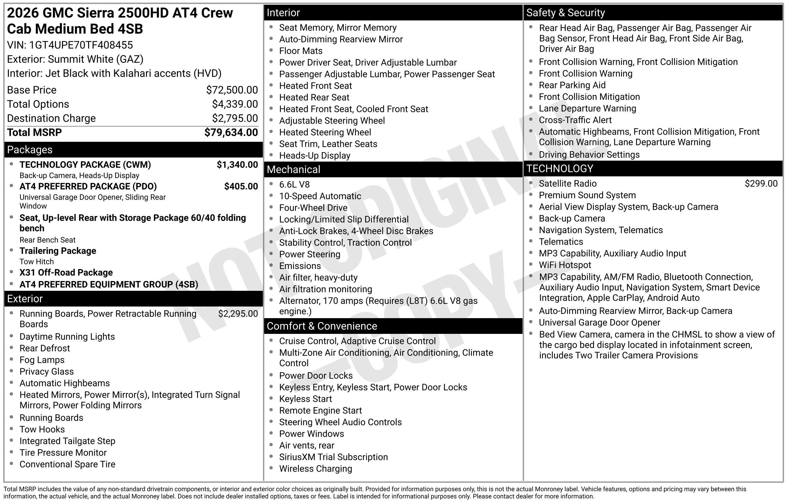 New 2026 GMC Sierra 2500 AT4 w/ Technology Package AWD/4WD image 3