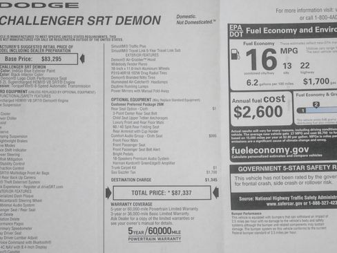 Used 2018 Dodge Challenger SRT Demon image 25