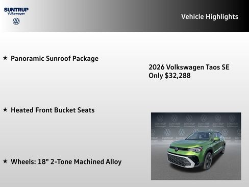 New 2026 Volkswagen Taos SE AWD/4WD image 7