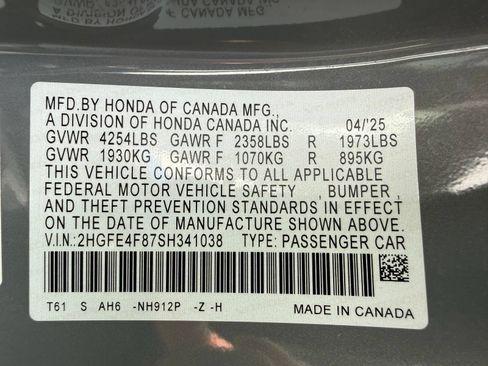 Certified 2025 Honda Civic FWD Hybrid Sedan image 42